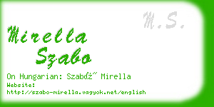 mirella szabo business card